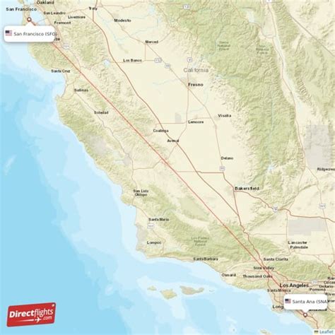 Distance from San Francisco to Santa Ana (SFO – SNA) 